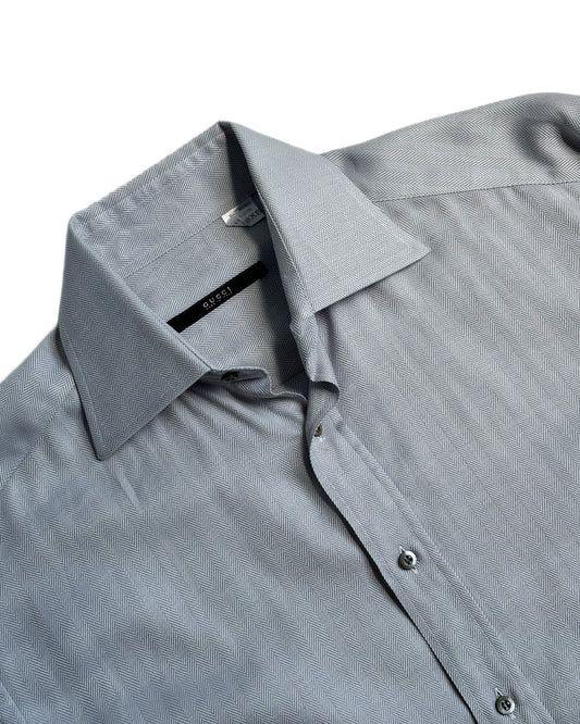 Gucci by Tom Ford Herringbone Button Up Shirt