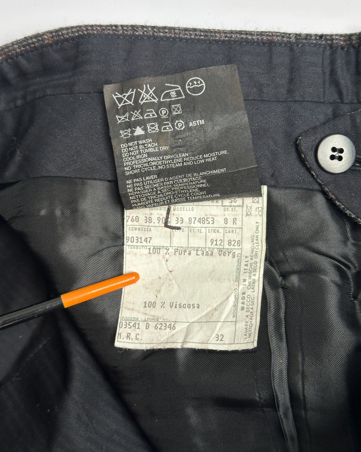 Prada Wool Check Trousers