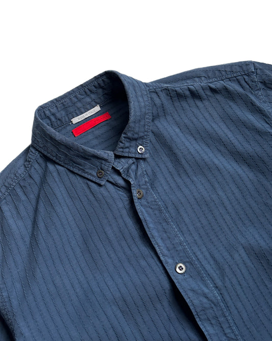 Prada Sport Textural Striped SS Button Up Shirt