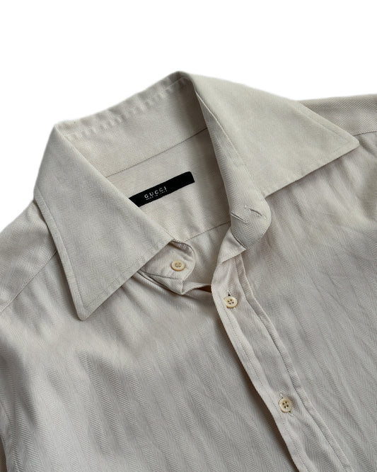 Gucci by Tom Ford Herringbone Button Up Shirt