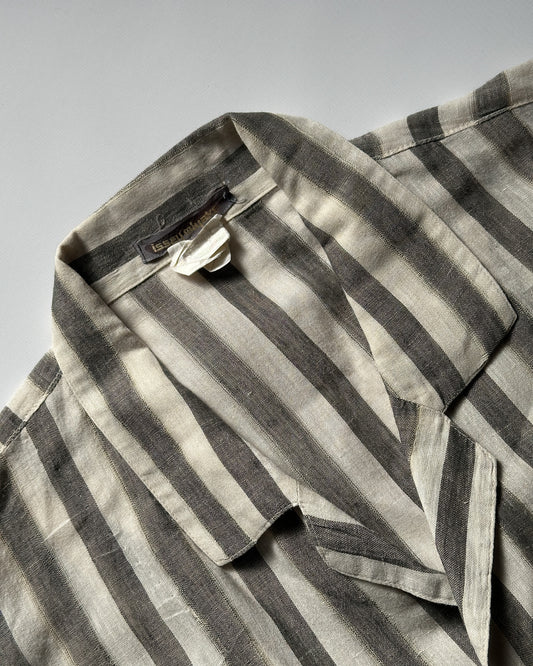 Vintage Issey Miyake Striped Camp Collar Shirt