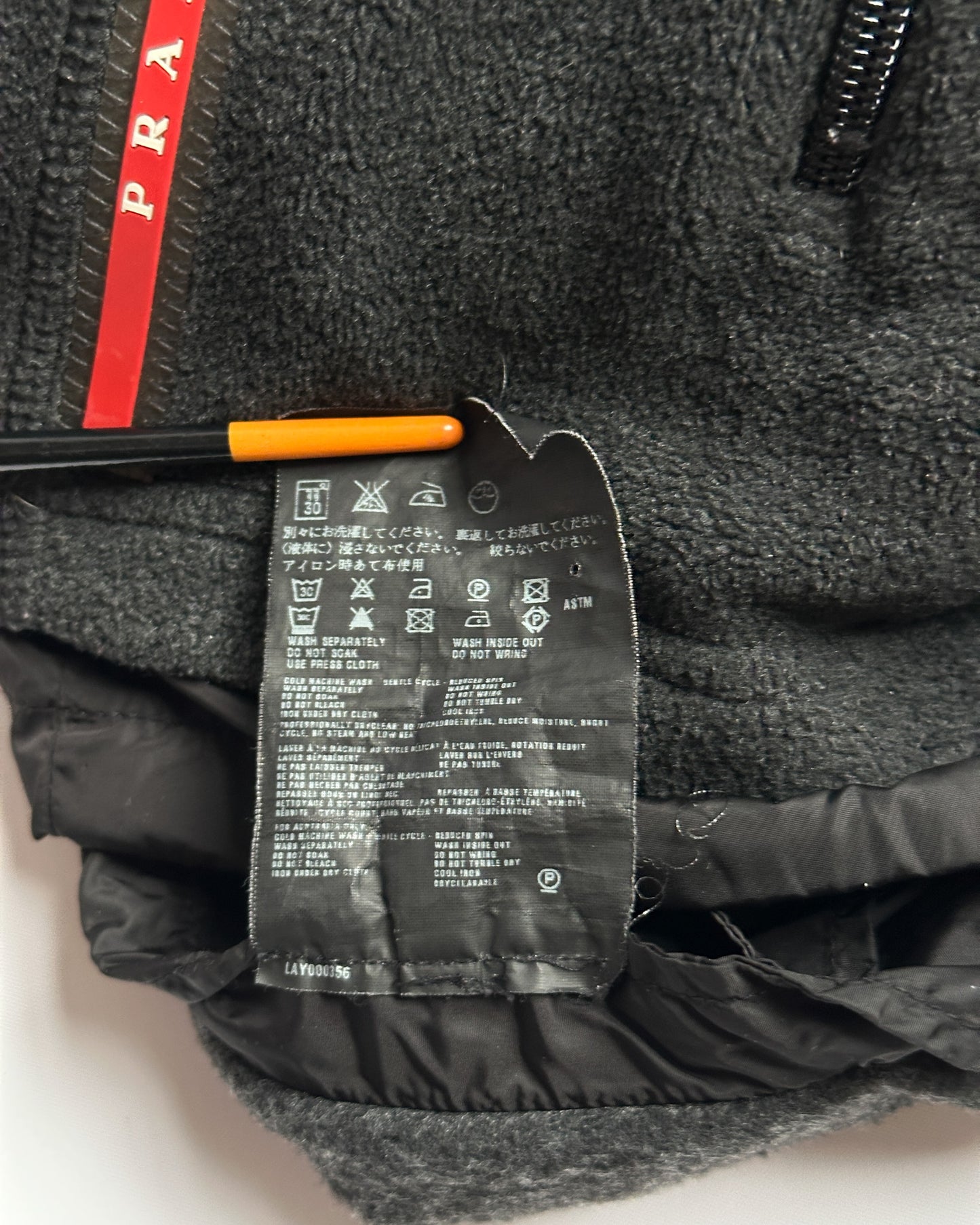 Prada Sport 2006 Fleece Paneled Zip Hoodie