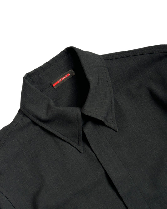 Prada Sport Wool Zip Button Up Shirt