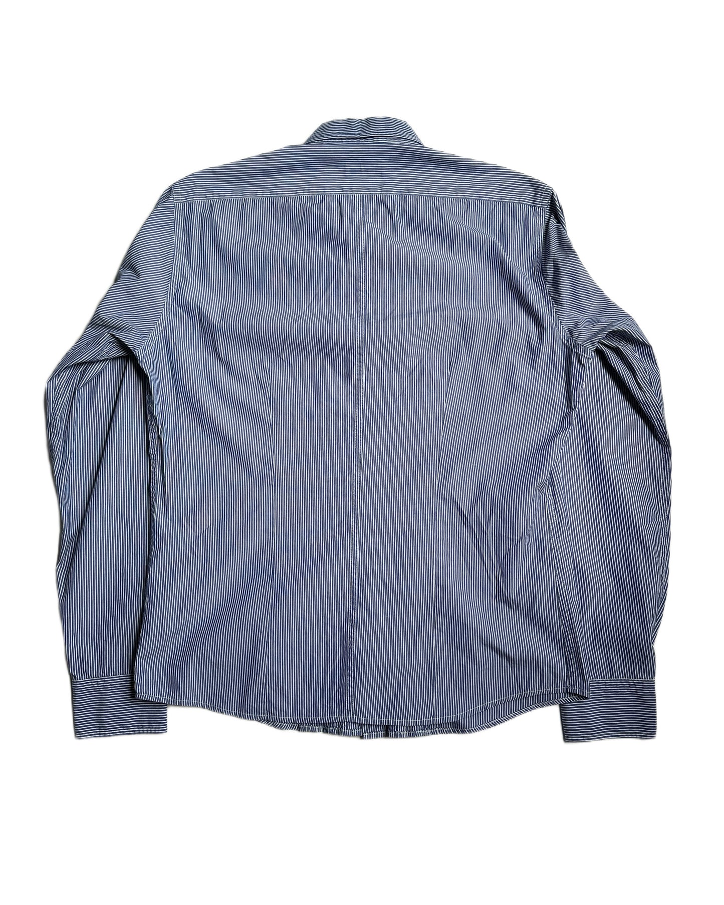 Dries Van Noten Striped Chain Embroidered Button Up Shirt