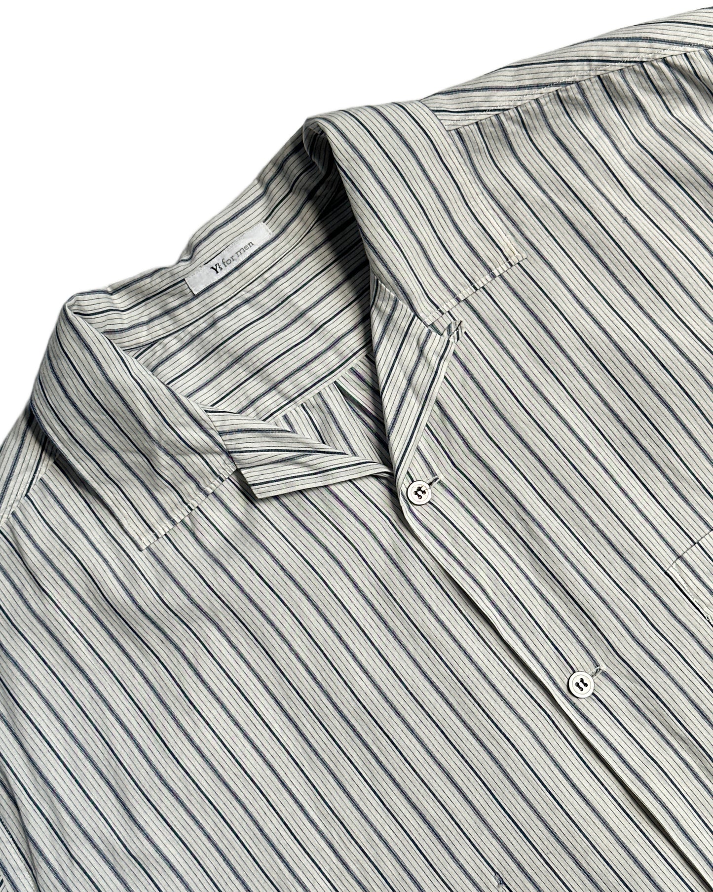 Yohji Yamamoto Striped Camp Collar Shirt