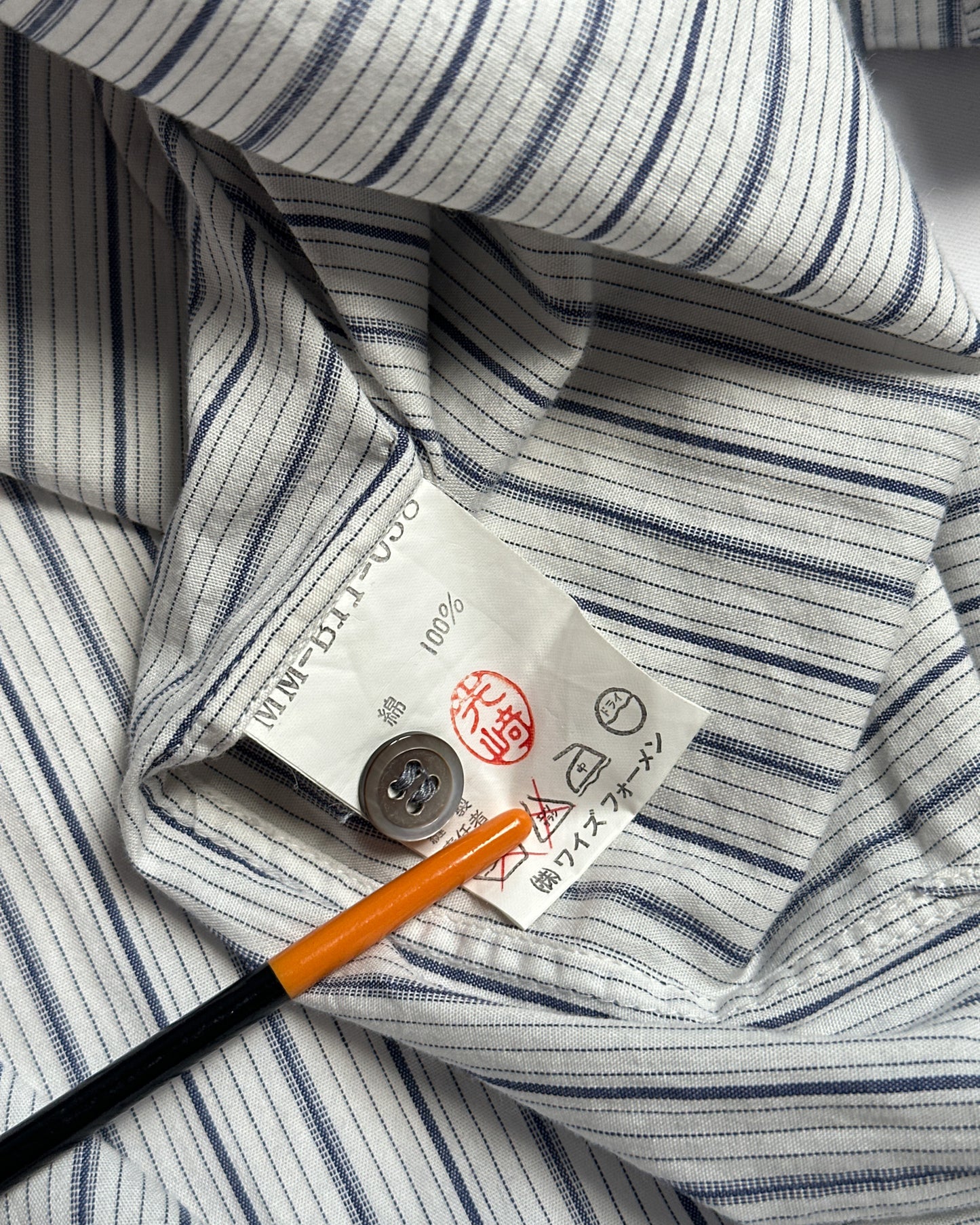 Yohji Yamamoto Striped Camp Collar Shirt