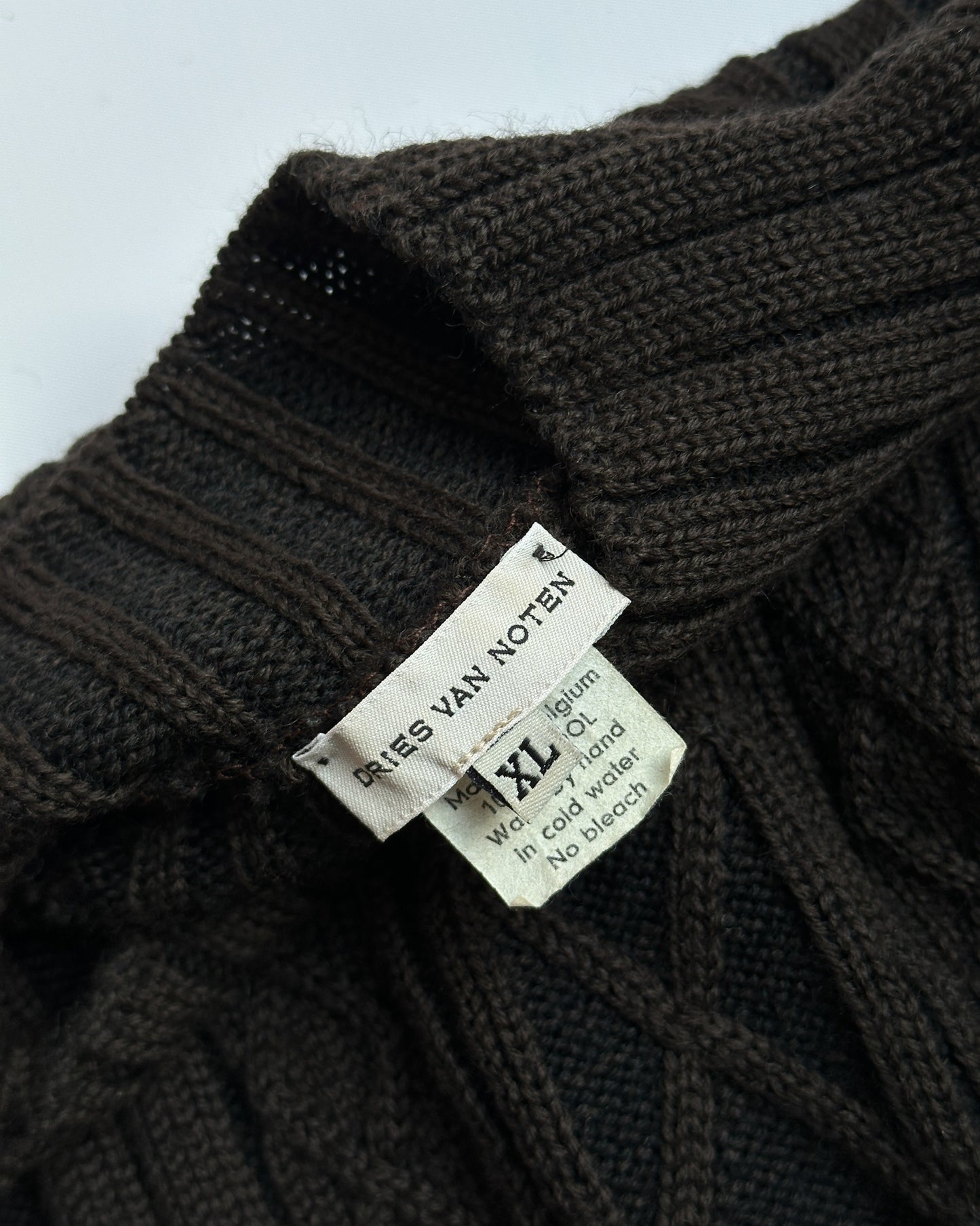 Vintage Dries Van Noten Wool Cable Knit Sweater