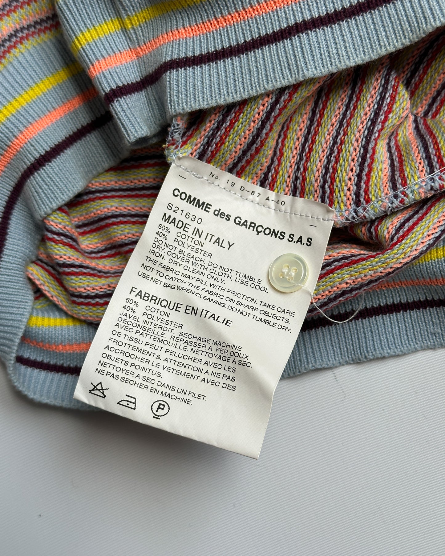 Comme des Garcons SHIRT Striped Knit Polo