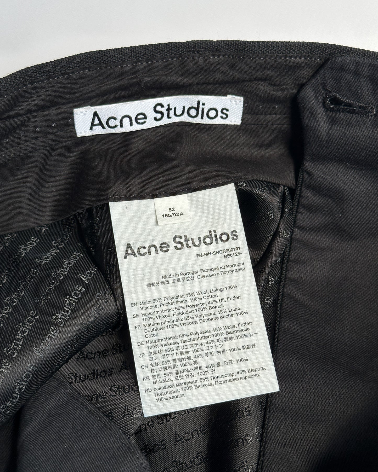 Acne Studios Pleated Wide Wool Shorts