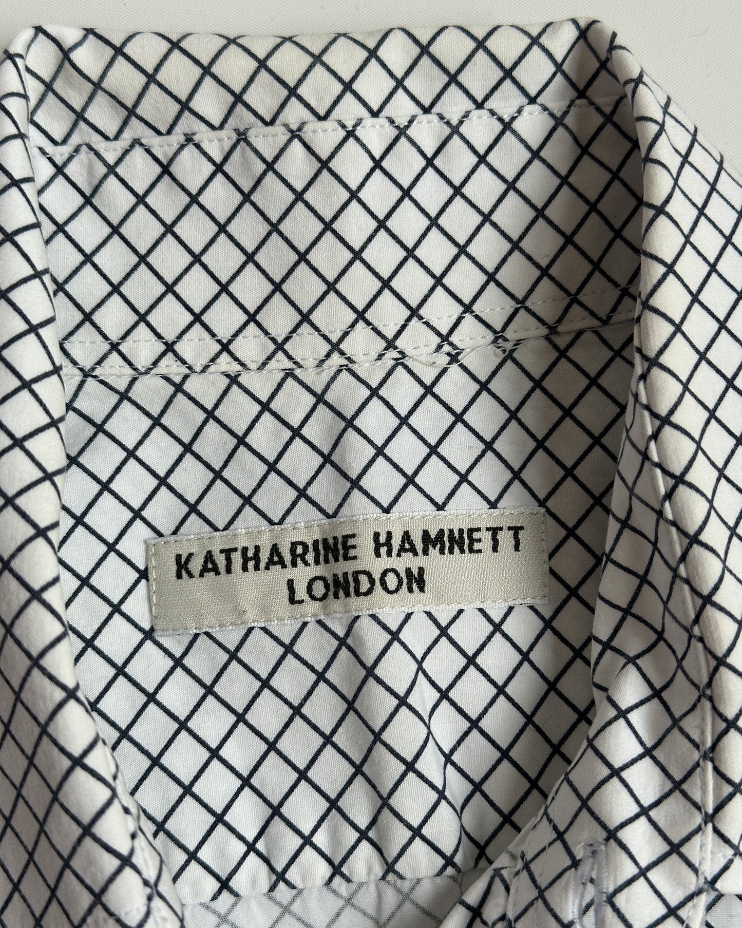 Katharine Hamnett Check Short Sleeve Button Up Shirt