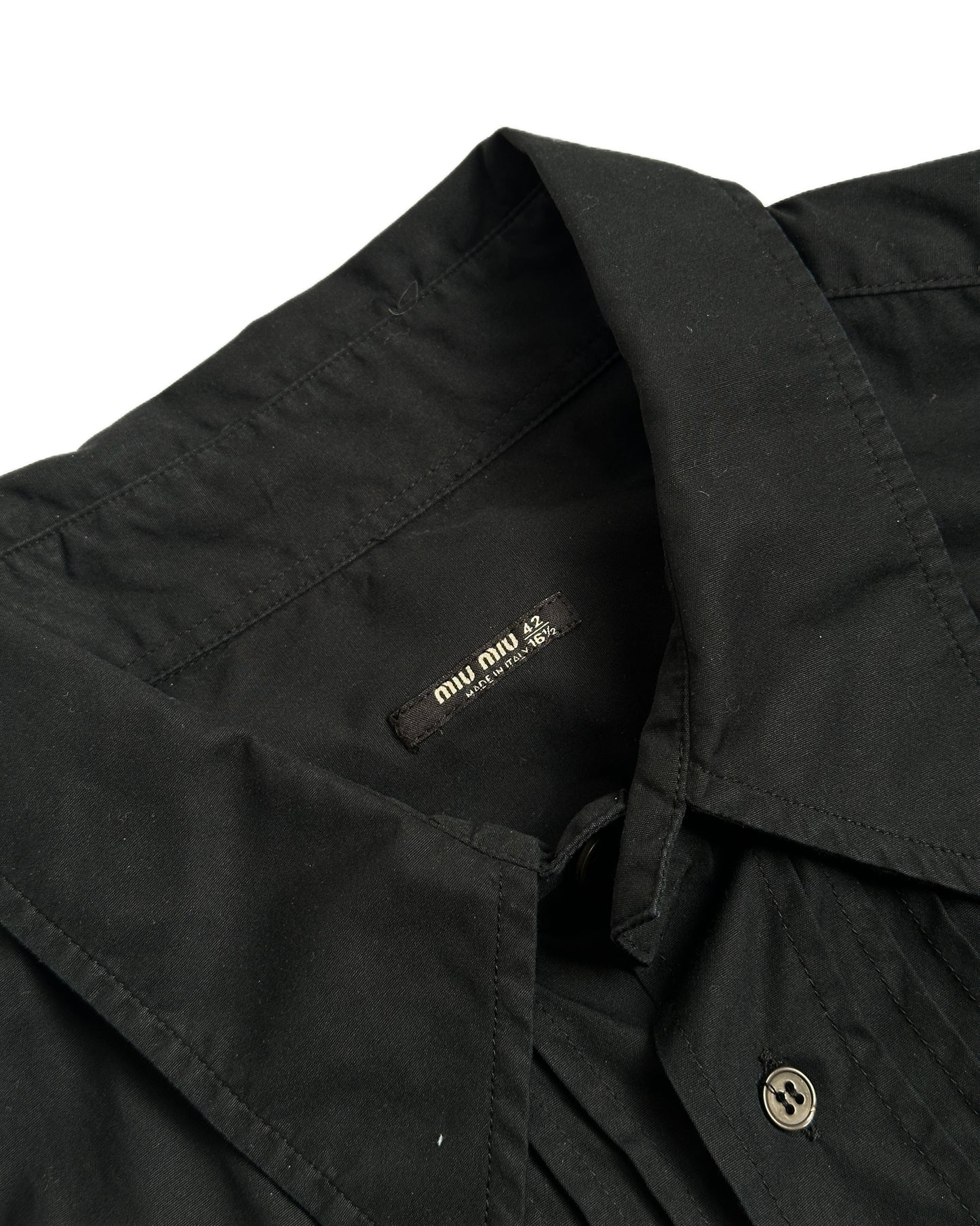 Miu Miu Pleated Button Up Shirt