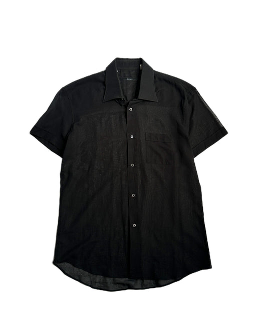 Gucci by Tom Ford Sheer Short Sleeve Button Up Shirt