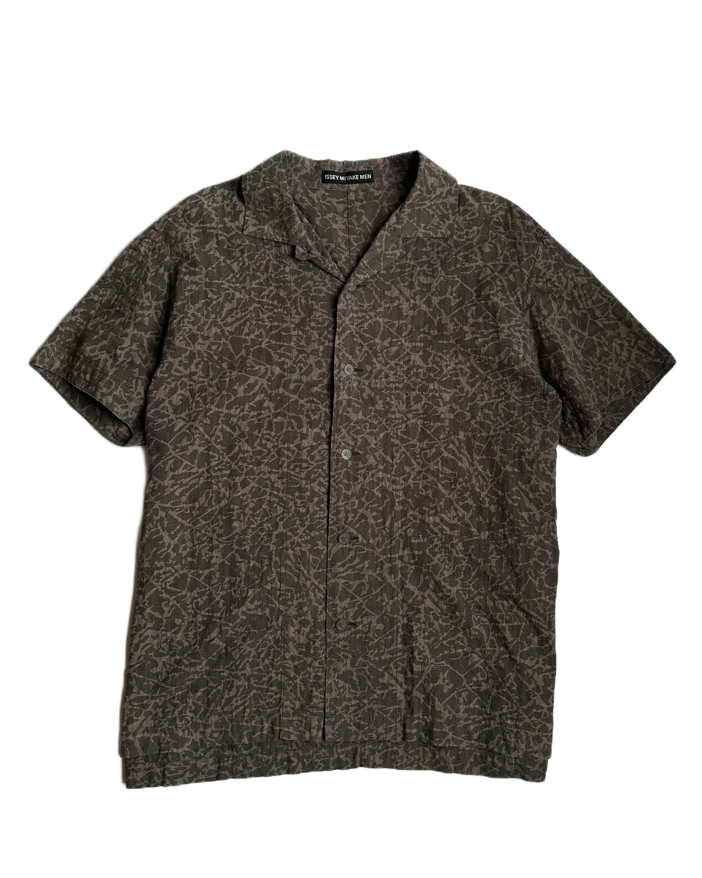 Issey Miyake Textured Camp Collar Shirt