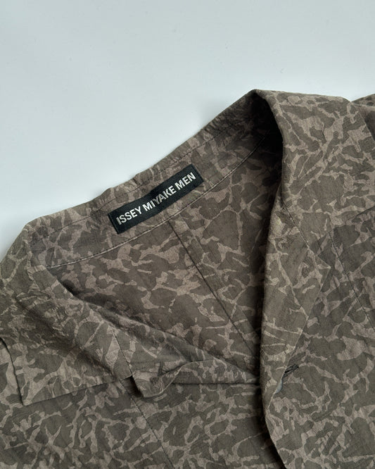 Issey Miyake Textured Camp Collar Shirt