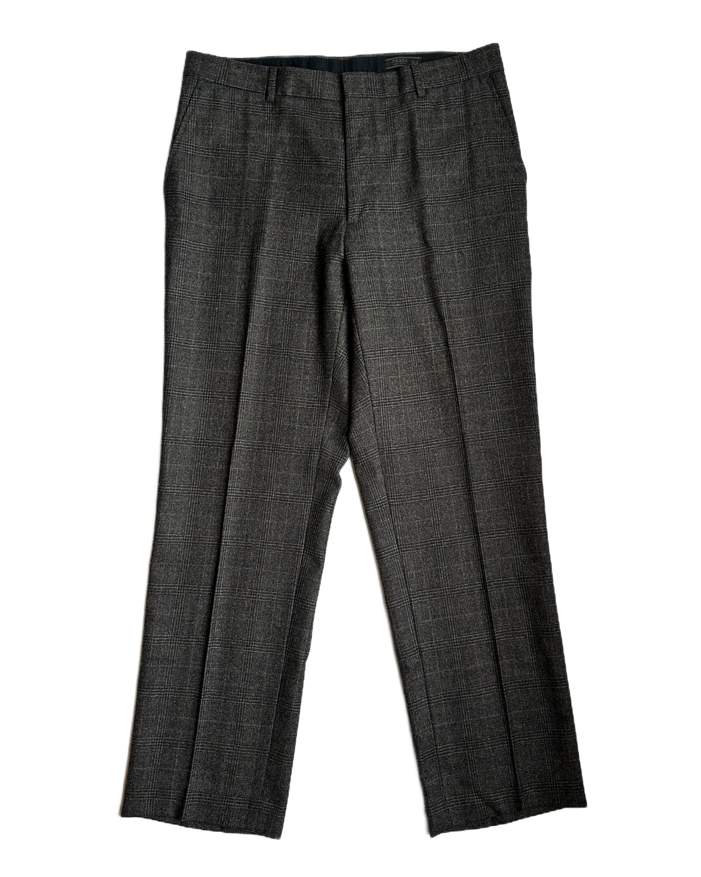 Prada Wool Check Trousers