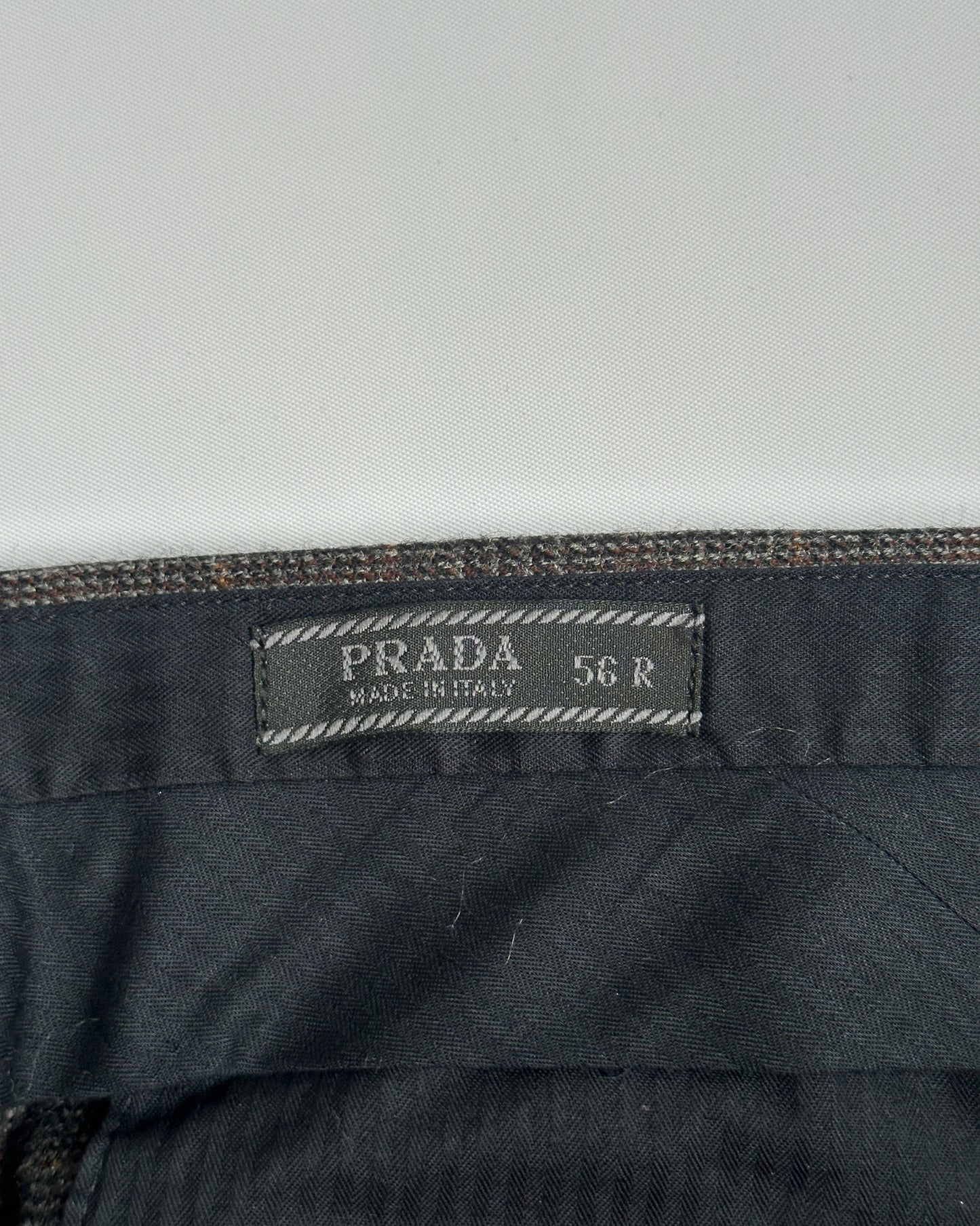 Prada Wool Check Trousers