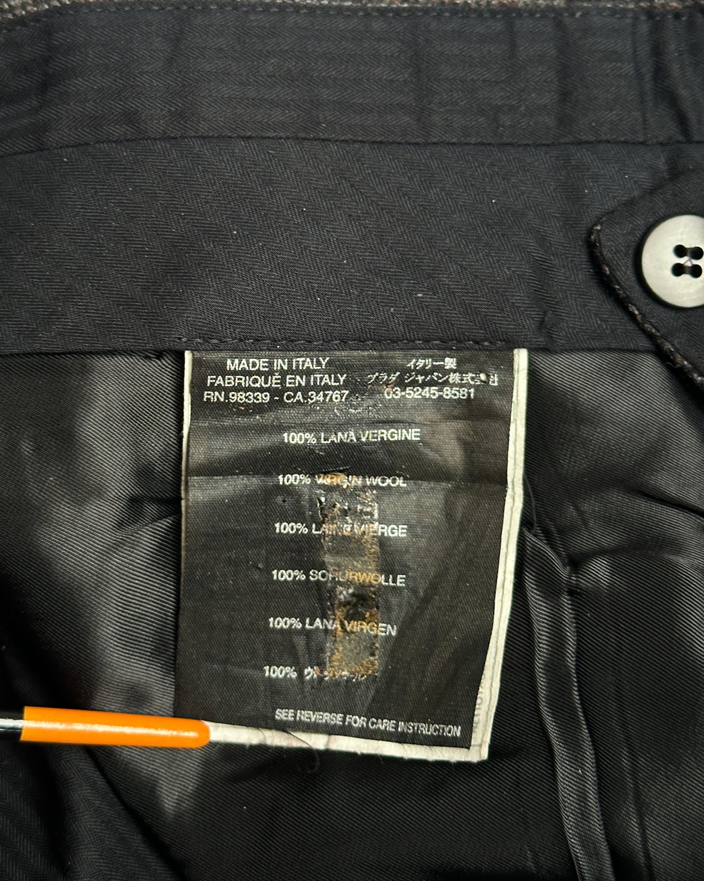 Prada Wool Check Trousers