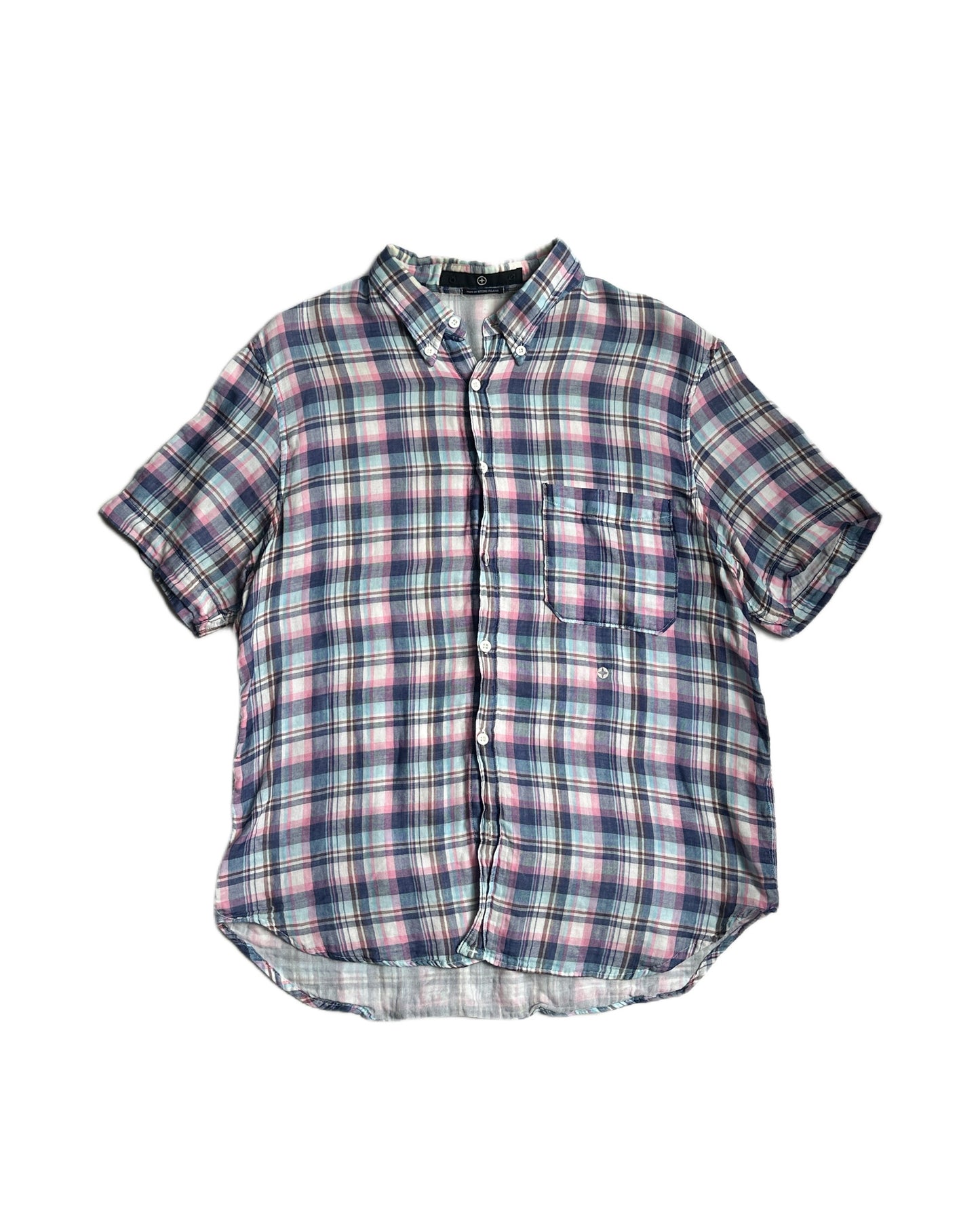 Vintage Stone Island Check Short Sleeve Button Up Shirt
