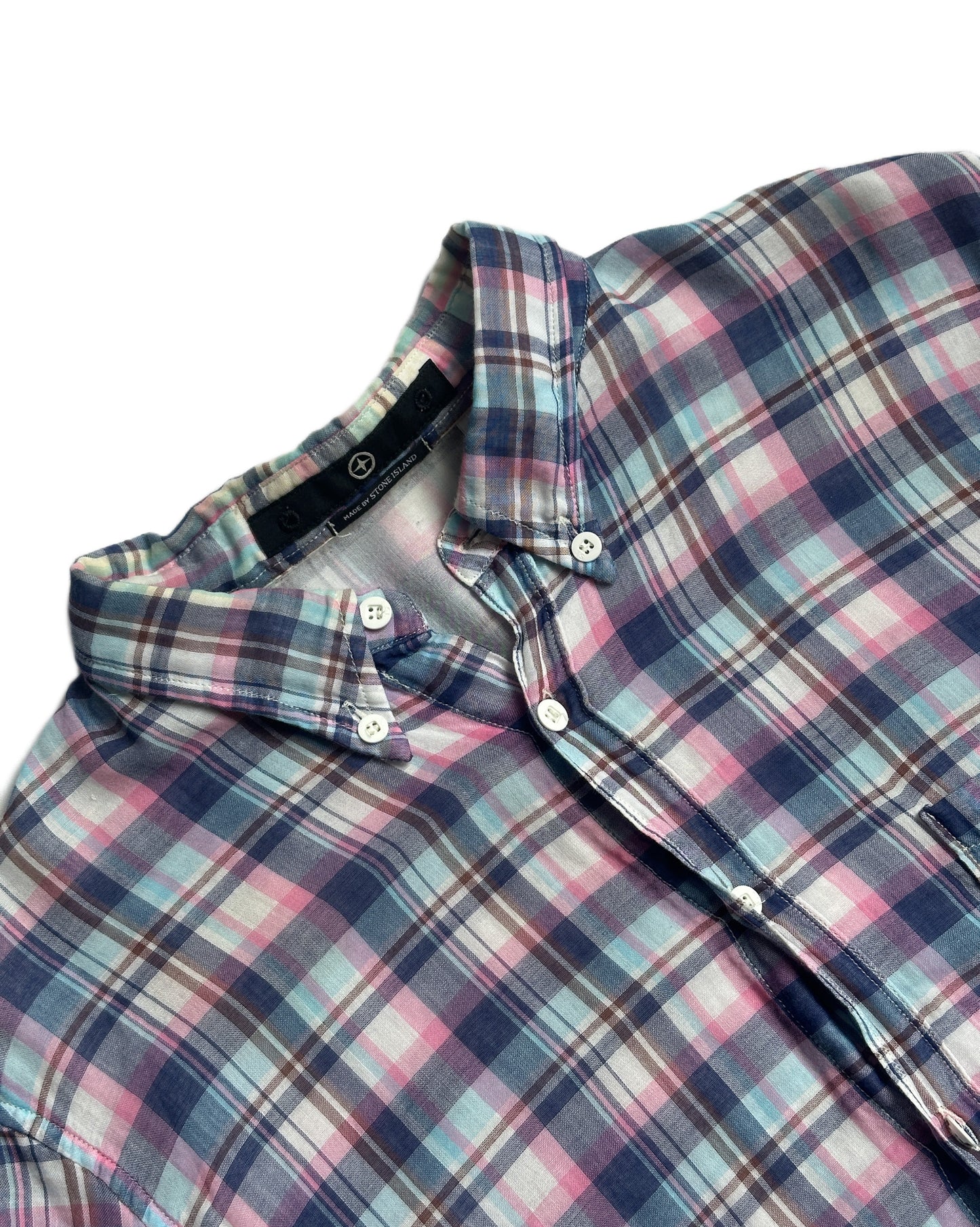 Vintage Stone Island Check Short Sleeve Button Up Shirt