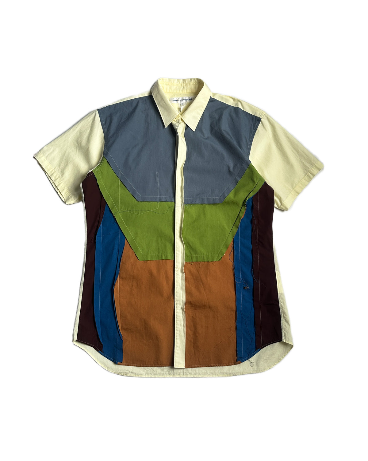 Comme des Garcons SHIRT Patchwork Reversible SS Button Up Shirt