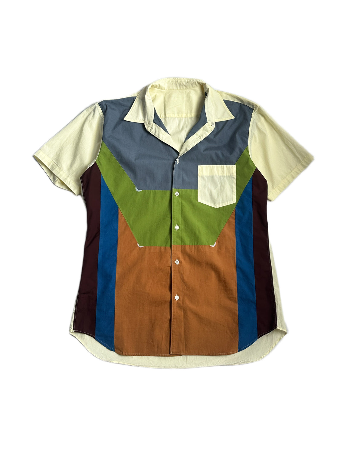 Comme des Garcons SHIRT Patchwork Reversible SS Button Up Shirt