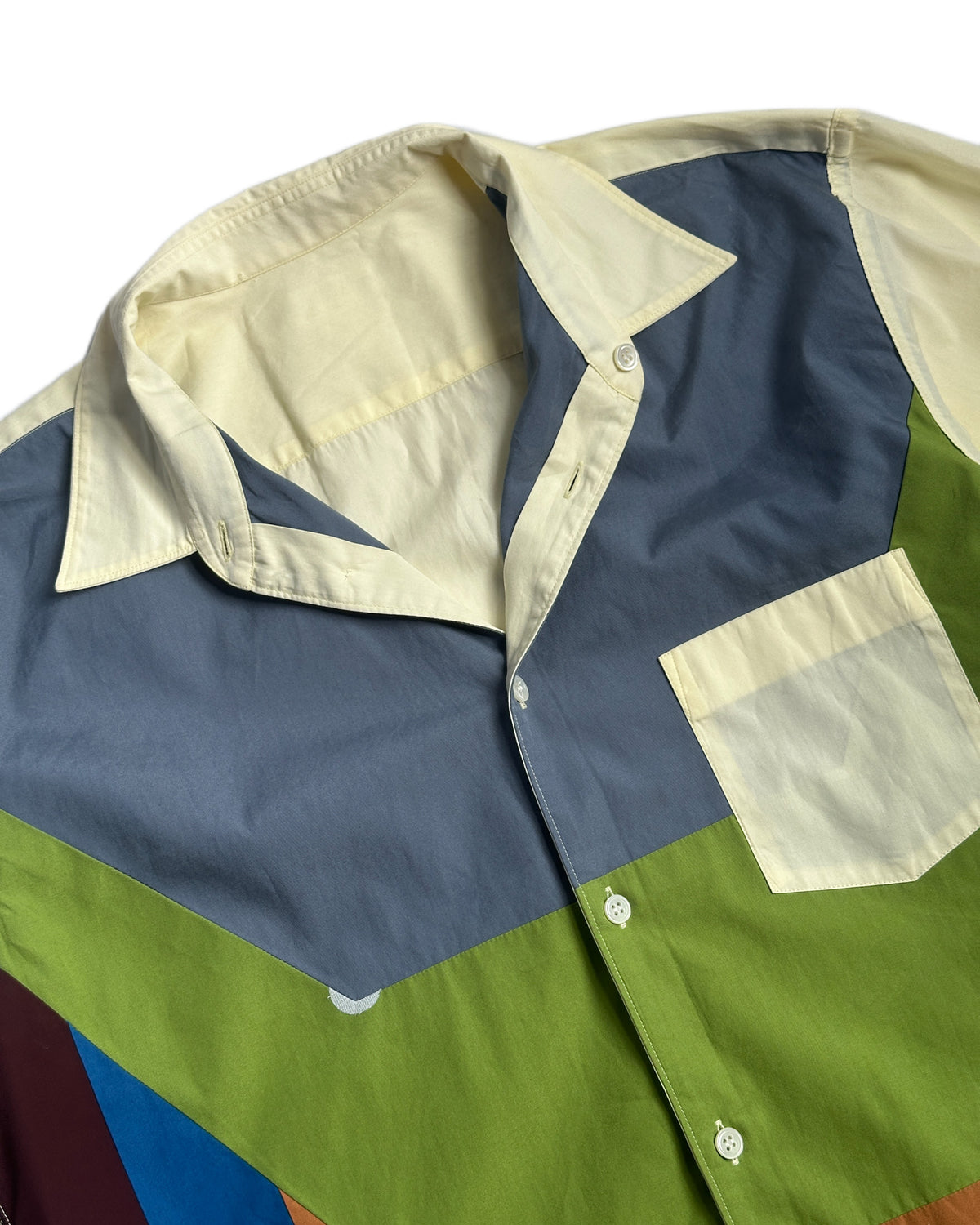 Comme des Garcons SHIRT Patchwork Reversible SS Button Up Shirt