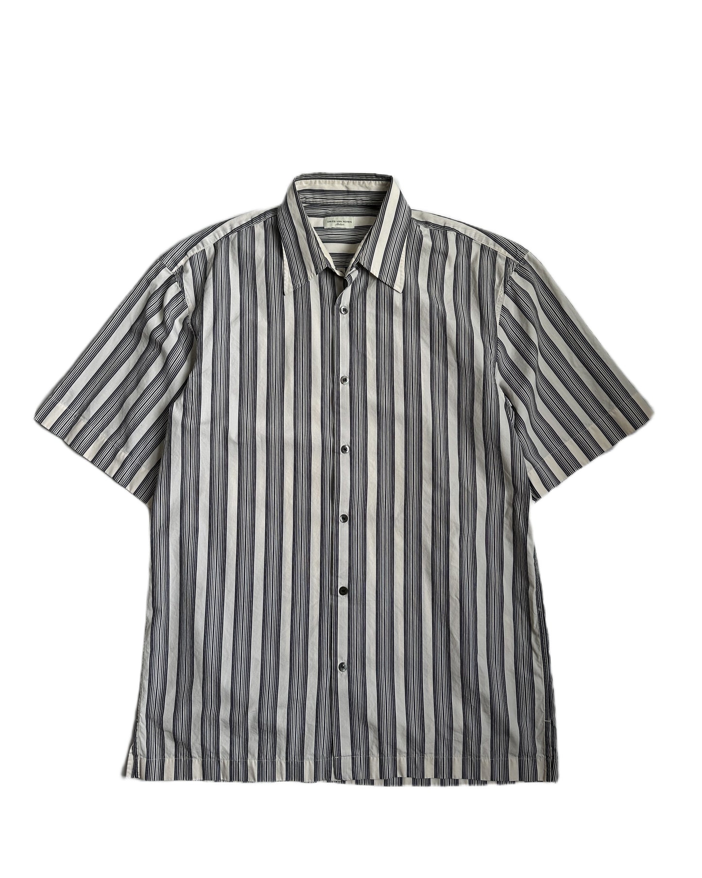 Dries Van Noten Striped Short Sleeve Button Up Shirt