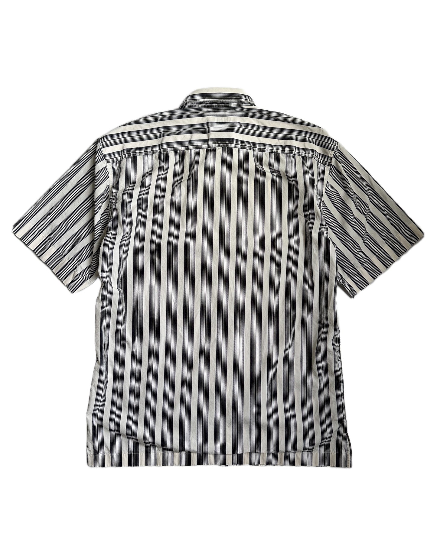 Dries Van Noten Striped Short Sleeve Button Up Shirt