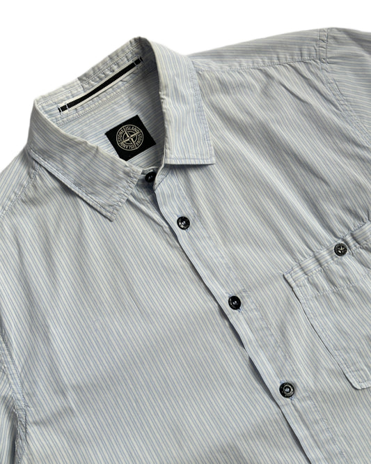 Vintage Stone Island Striped Short Sleeve Button Up Shirt