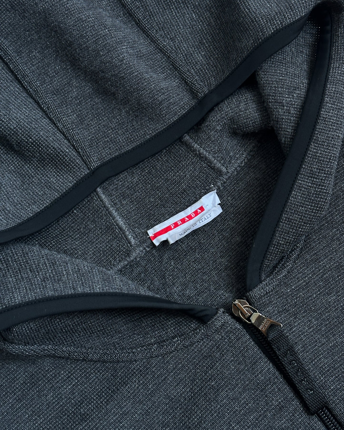 Prada Wool Zip Hoodie