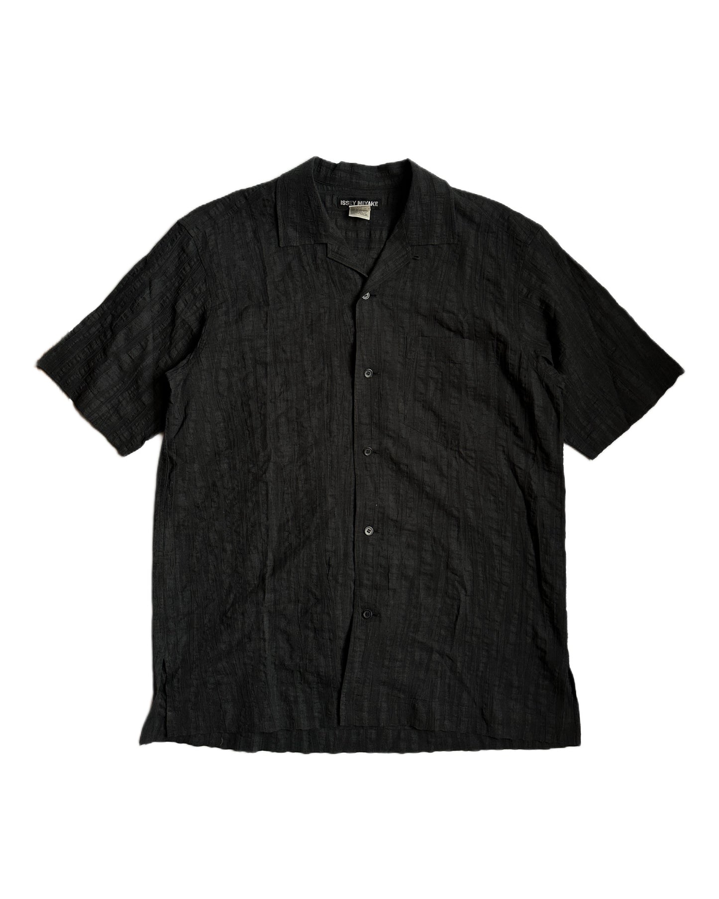 Issey Miyake Textured Camp Collar Shirt