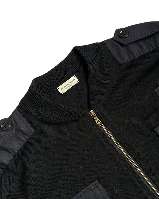 Dries Van Noten Full Zip Military Sweater