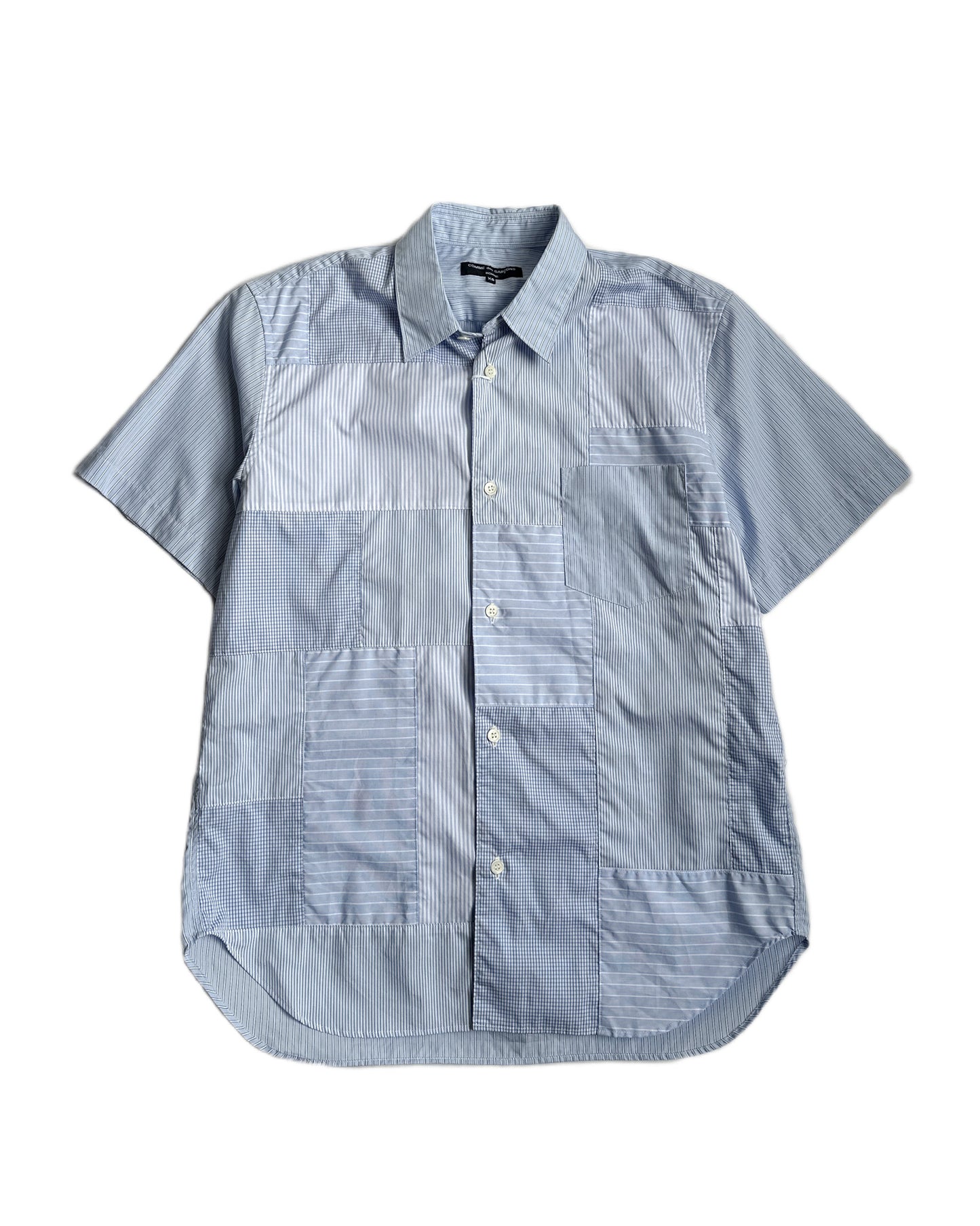 Comme des Garcons Homme Patchwork Short Sleeve Button Up Shirt