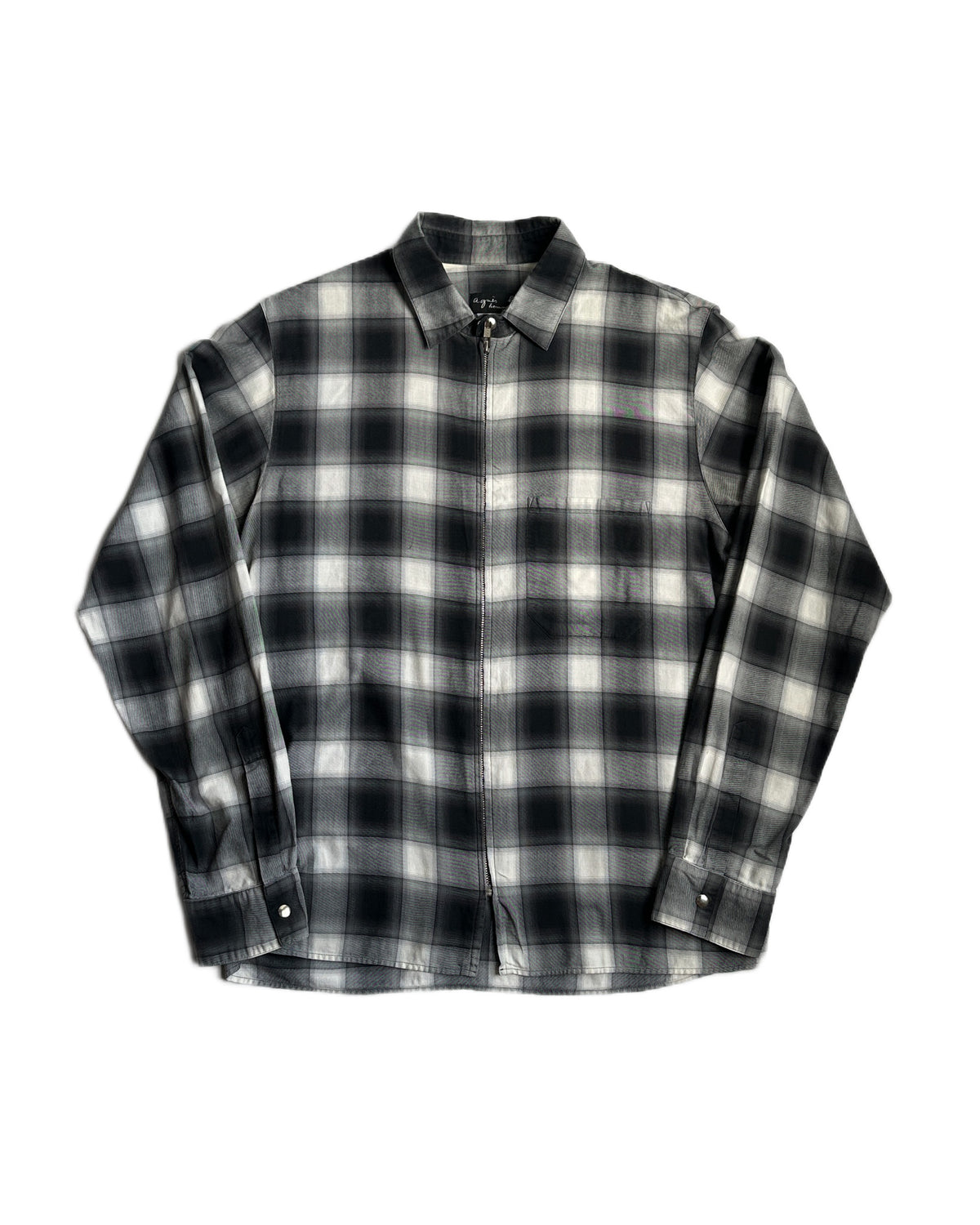 agnes B. Shadow Plaid Zip Shirt