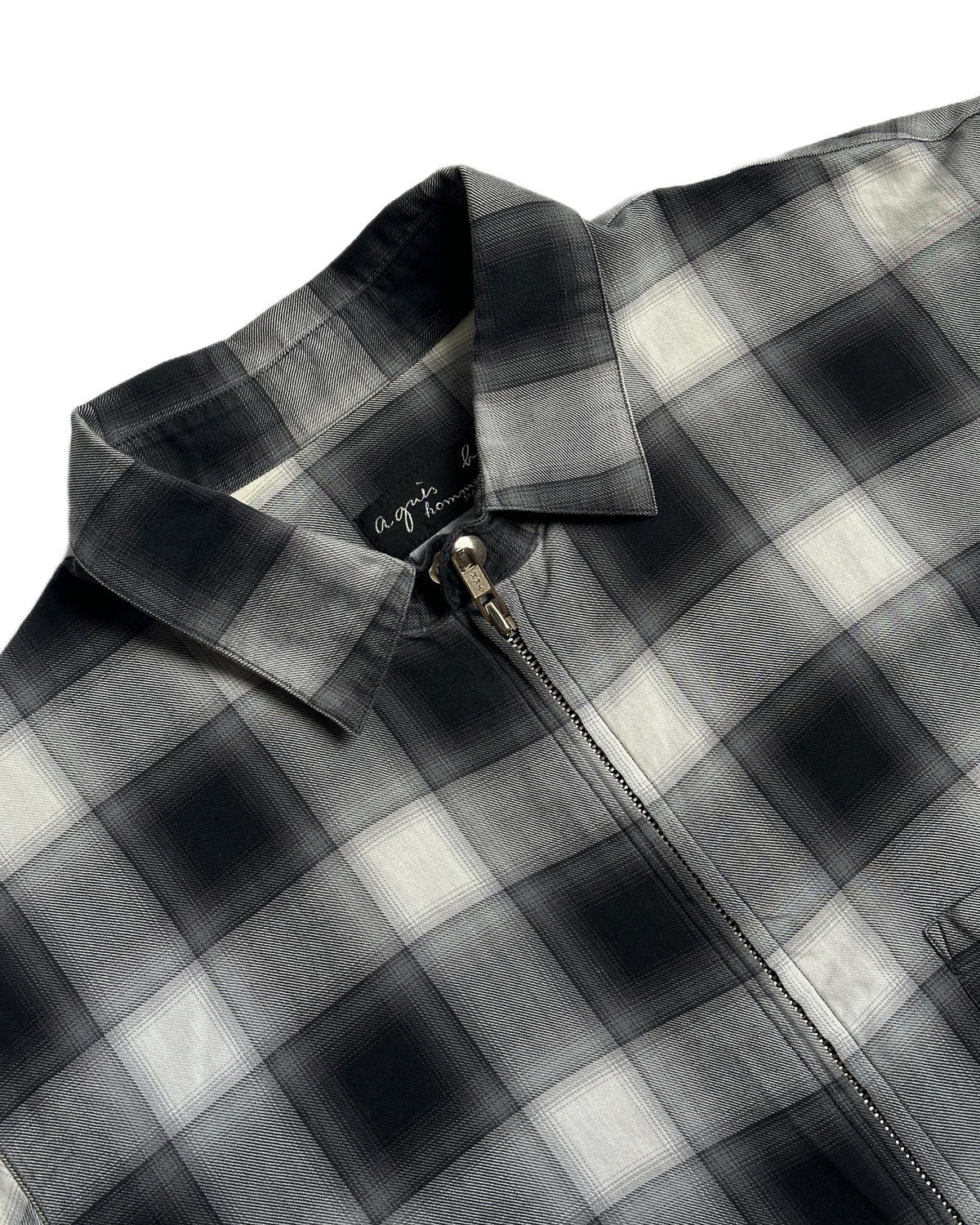 agnes B. Shadow Plaid Zip Shirt