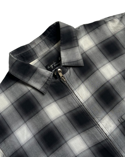 agnes B. Shadow Plaid Zip Shirt
