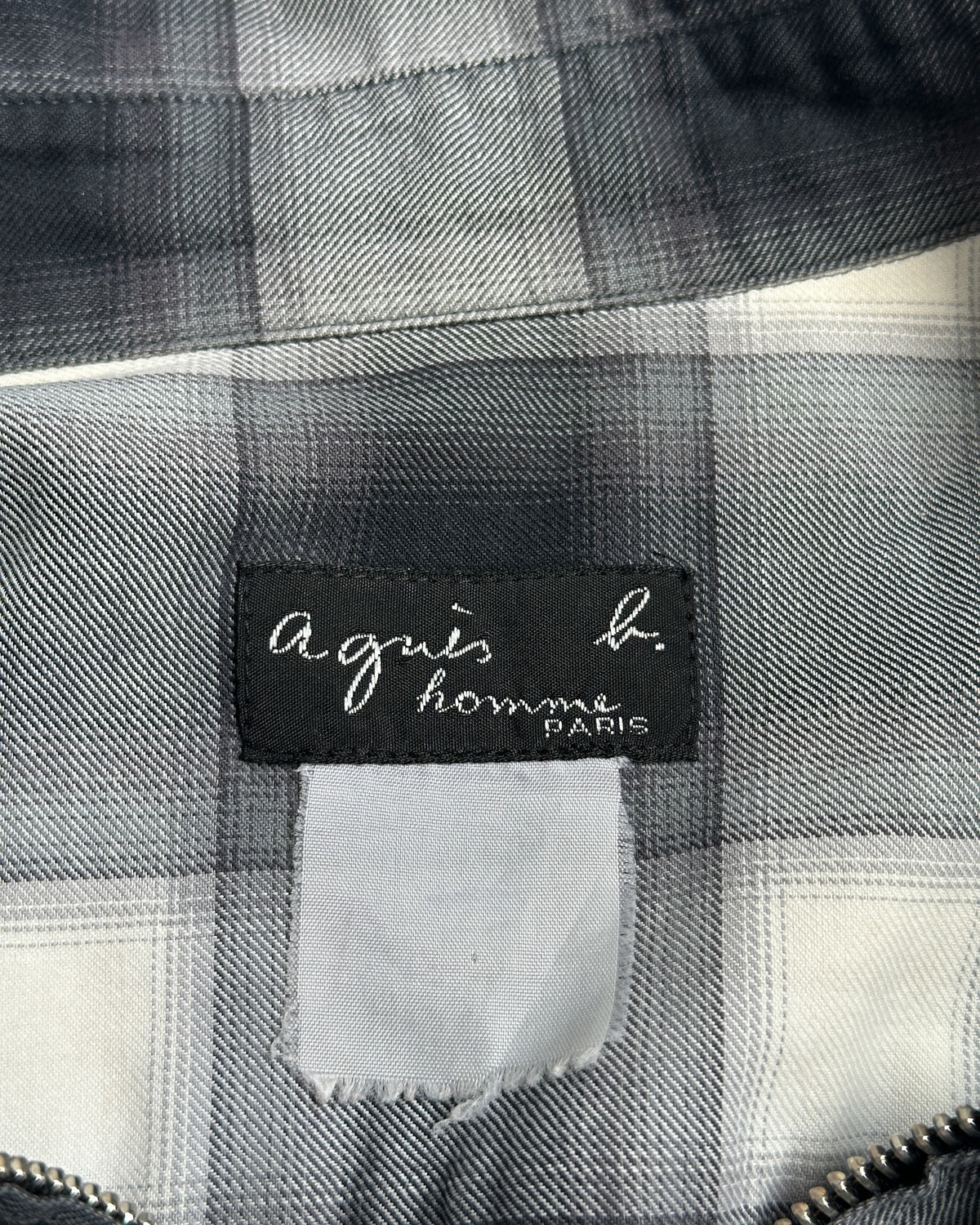 agnes B. Shadow Plaid Zip Shirt