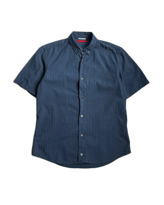 Prada Sport Textural Striped SS Button Up Shirt
