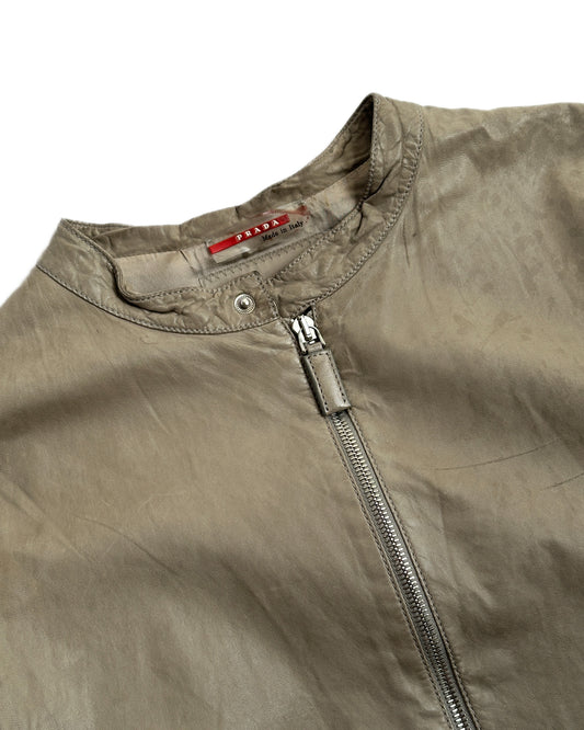 Prada Sport Leather Moto Jacket