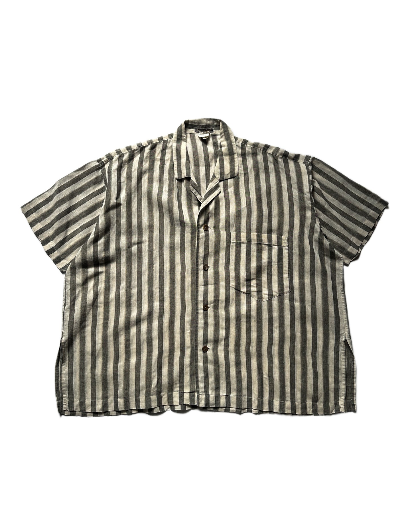 Vintage Issey Miyake Striped Camp Collar Shirt