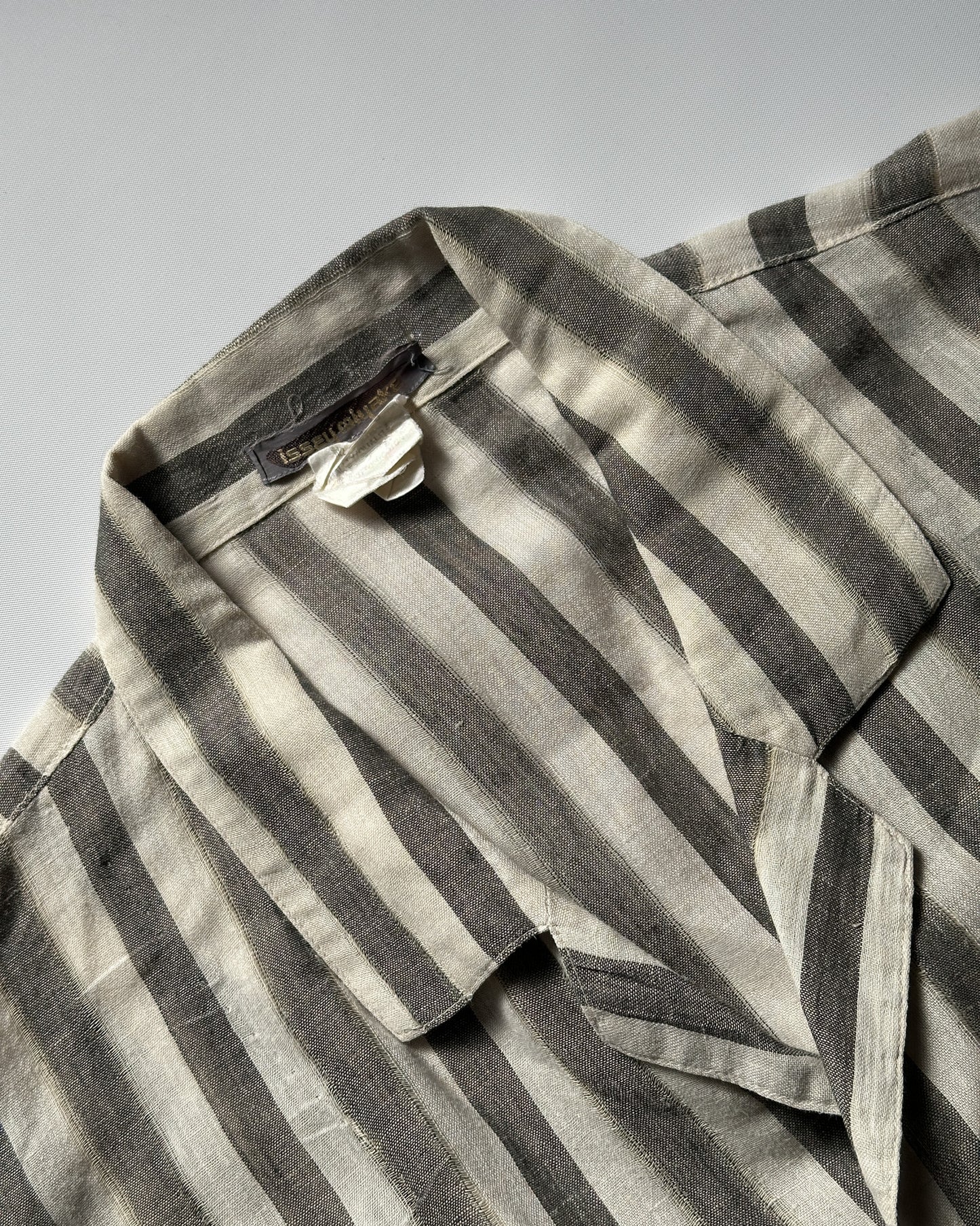 Vintage Issey Miyake Striped Camp Collar Shirt