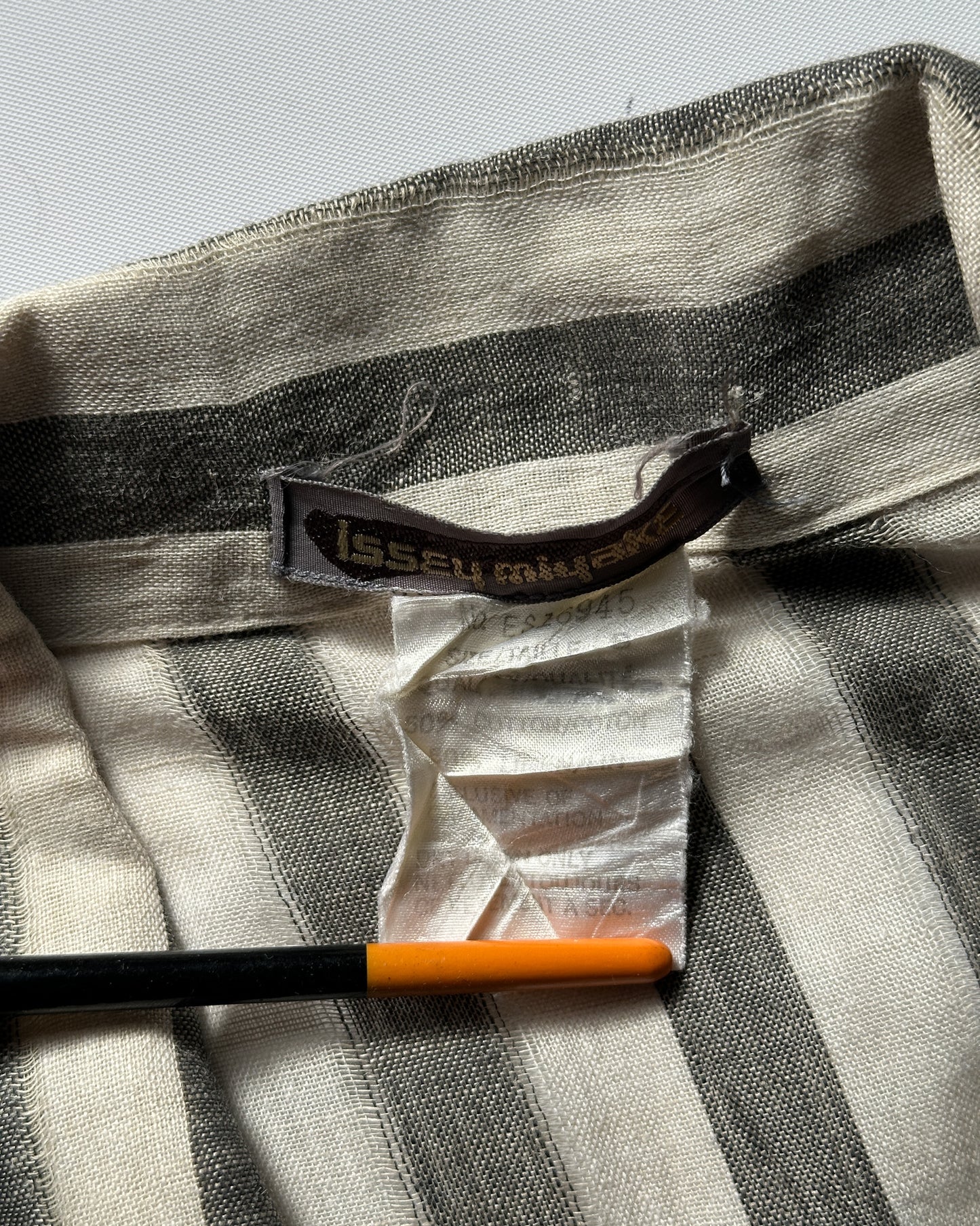 Vintage Issey Miyake Striped Camp Collar Shirt