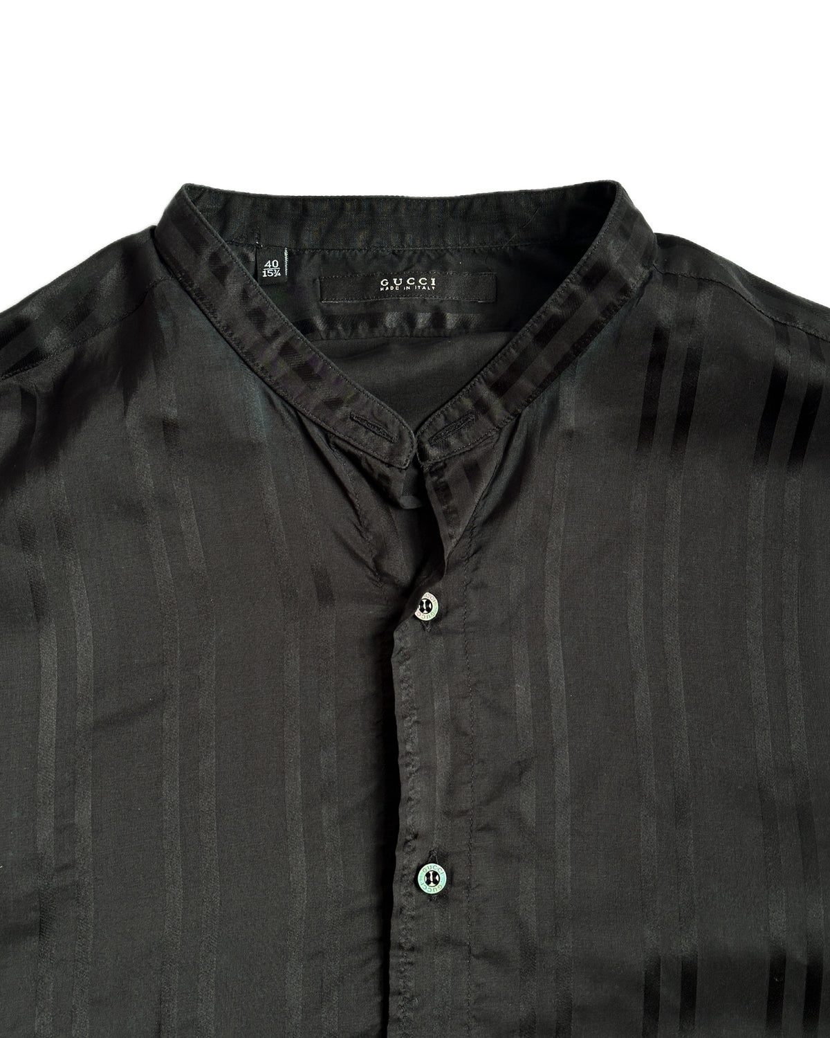 Gucci by Tom Ford Silk Band Collar Shirt