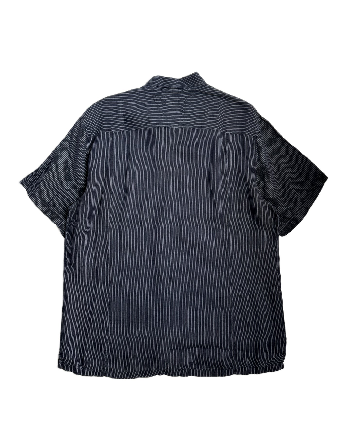 C.P. Company Striped Linen Short Sleeve Button Up