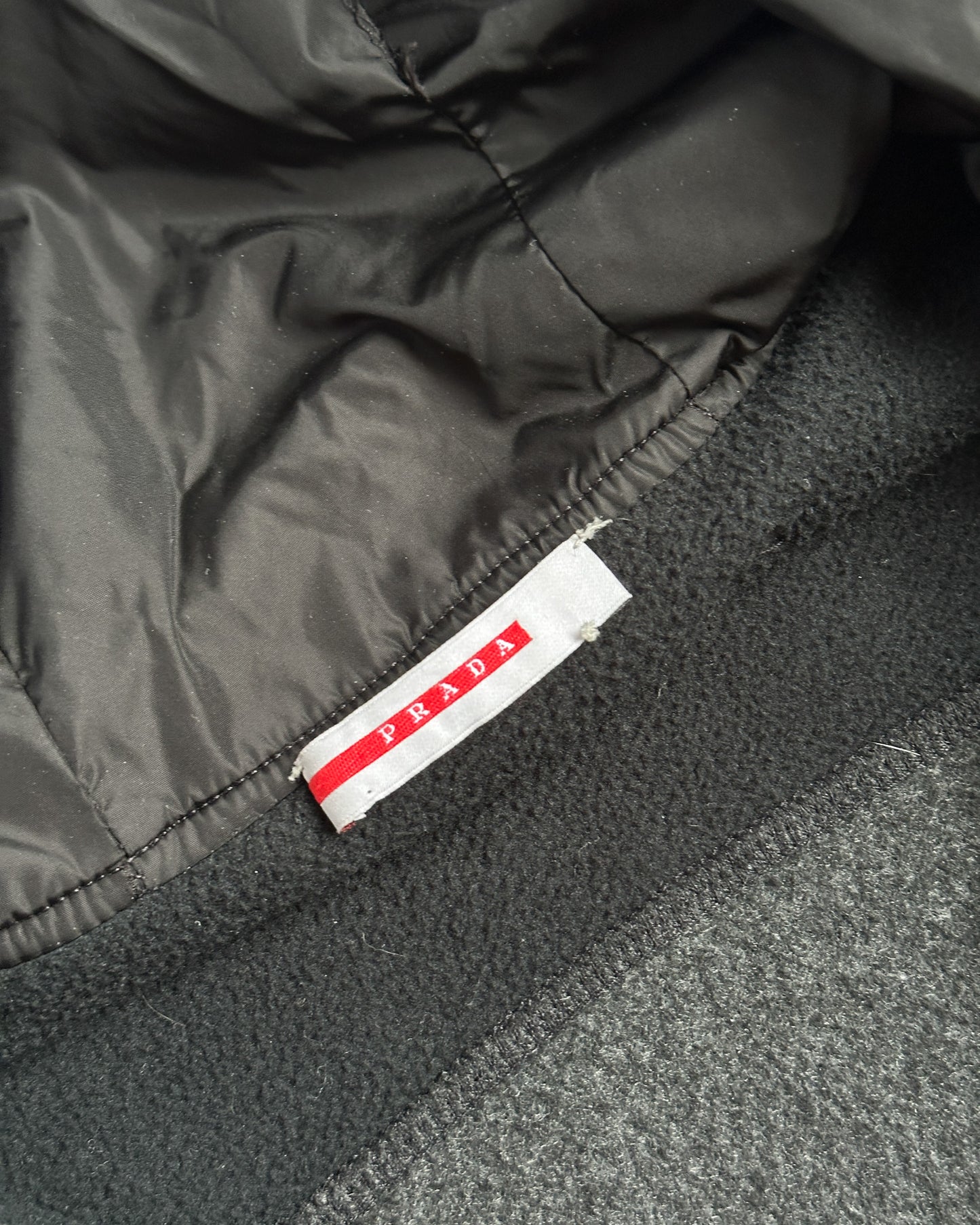 Prada Sport 2006 Fleece Paneled Zip Hoodie