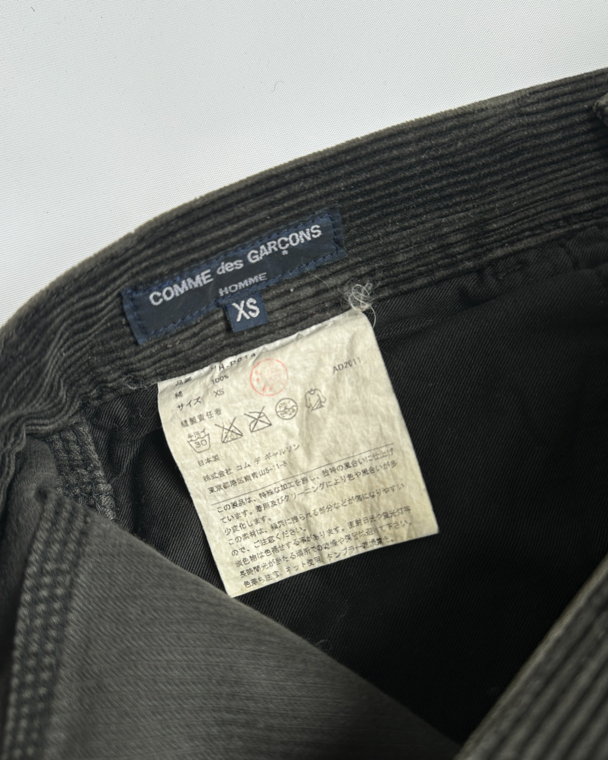 Comme des Garcons Homme AD 2011 Corduroy Pants