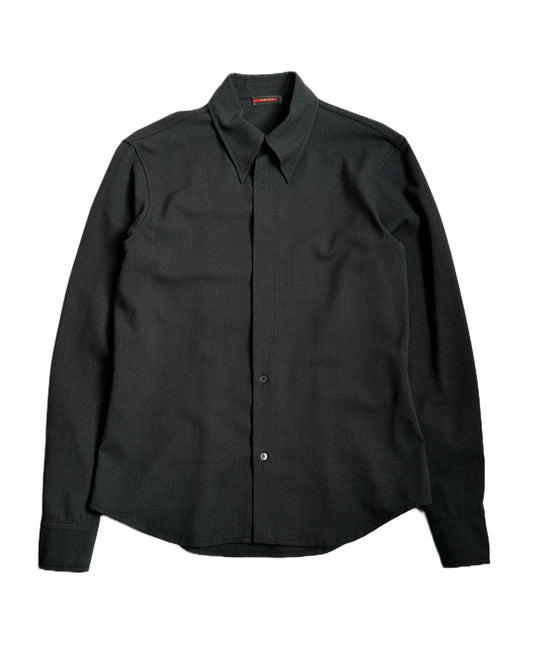 Prada Sport Wool Zip Button Up Shirt