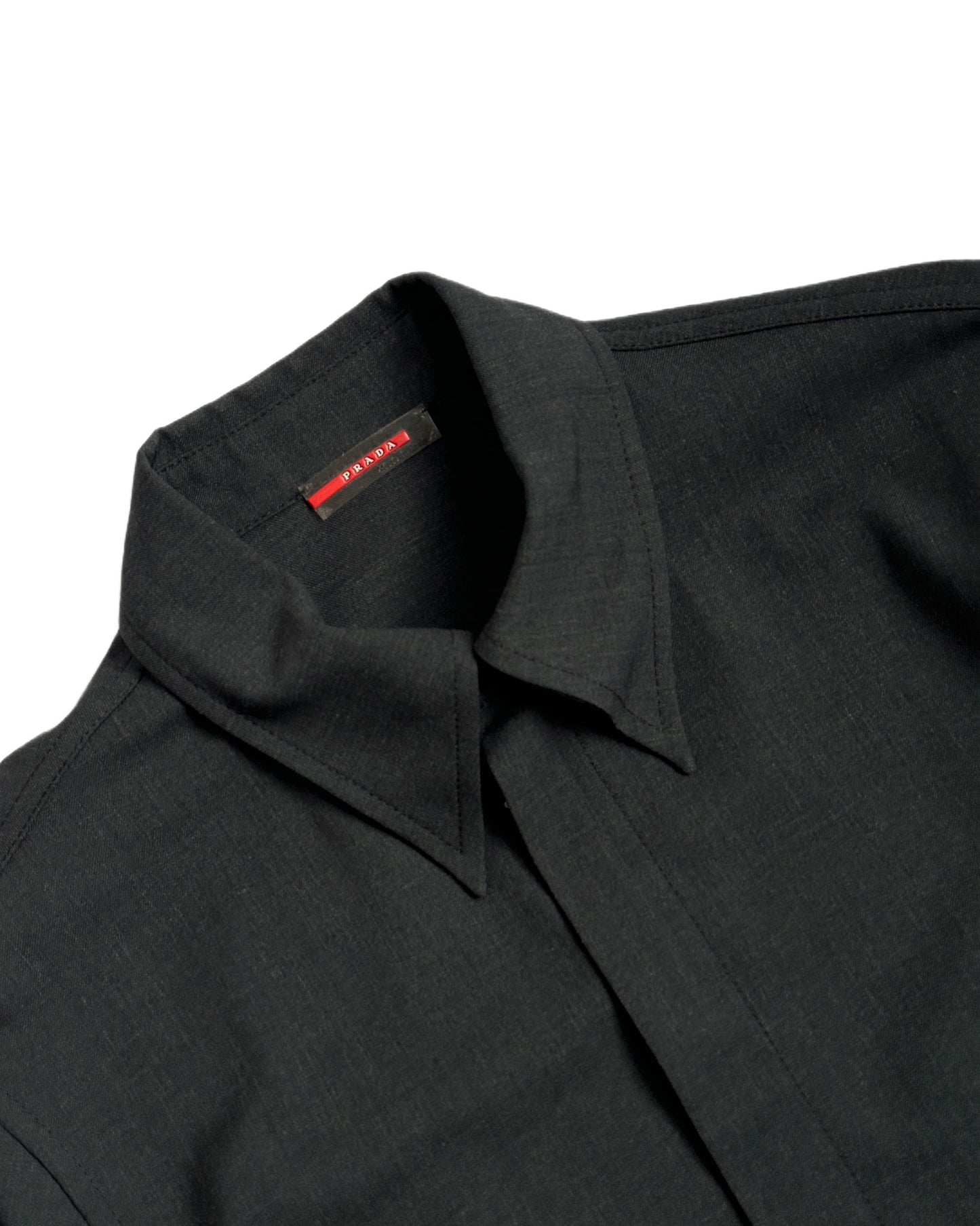 Prada Sport Wool Zip Button Up Shirt