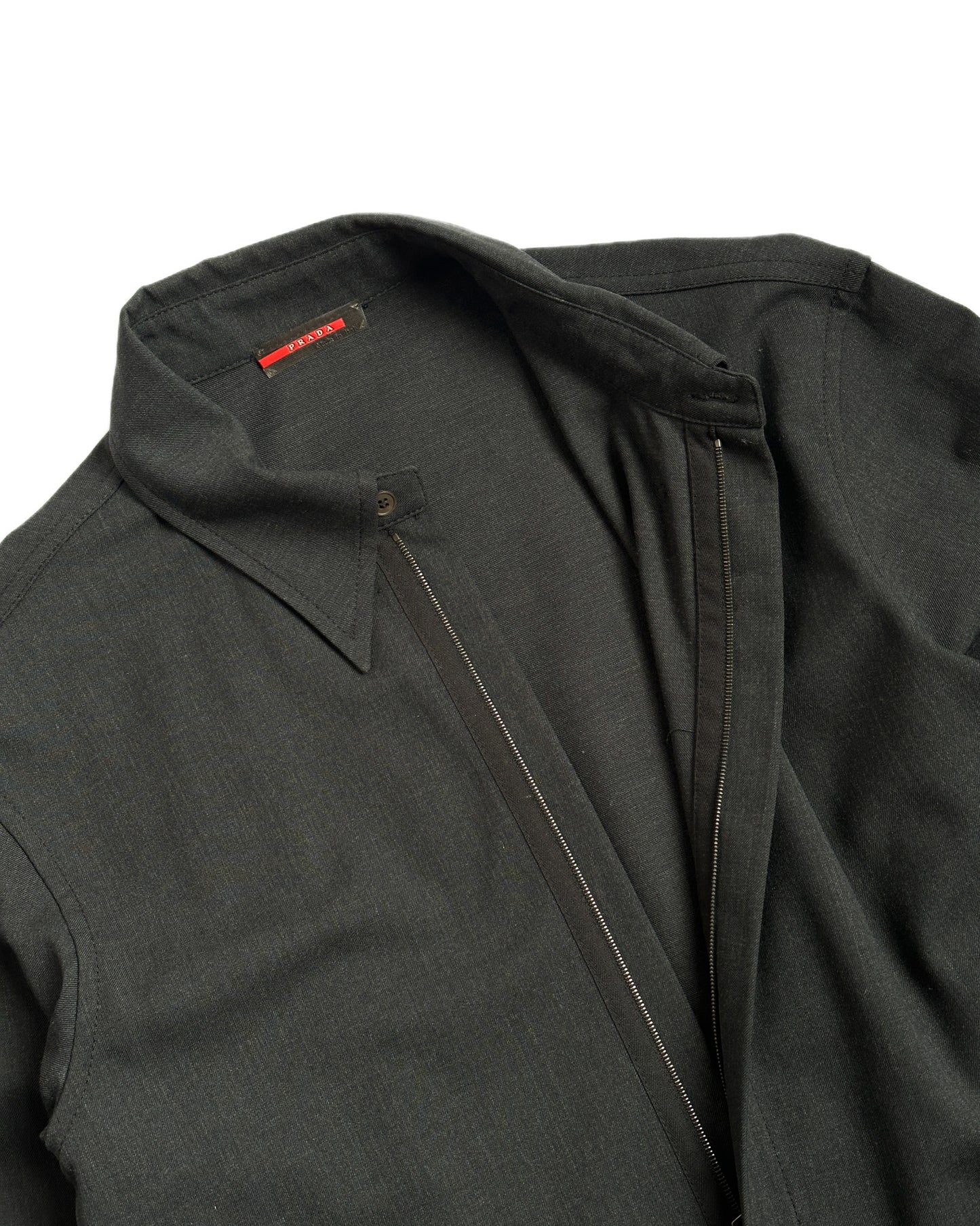 Prada Sport Wool Zip Button Up Shirt