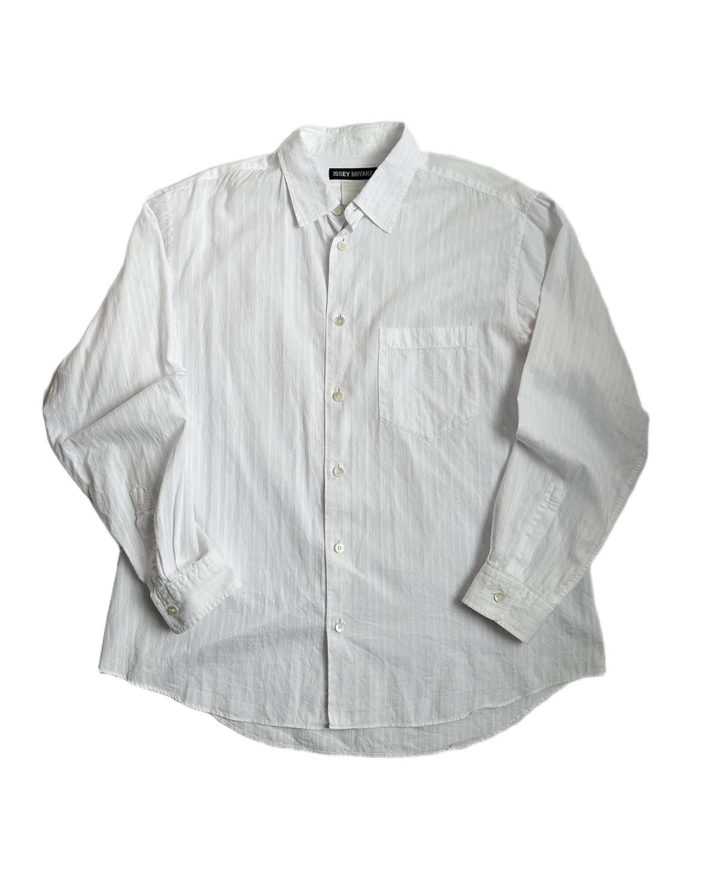 Issey Miyake Tonal Embroidered Button Up Shirt